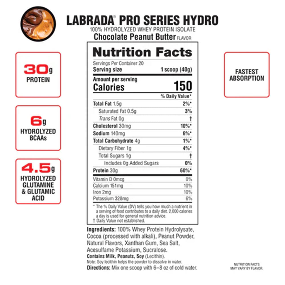 Labrada - Hydro - 100% Hydrolyzed Whey Protein Isolate
