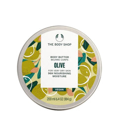 The Body Shop Olive Body Butter 200ml for very dry skin, featuring natural ingredients and vegan formulation.