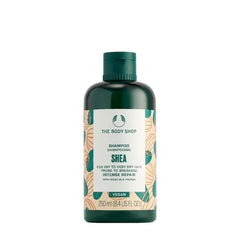 The Body Shop Shea Intense Repair Shampoo bottle for dry, brittle hair, 250ml, vegan formula with natural ingredients.