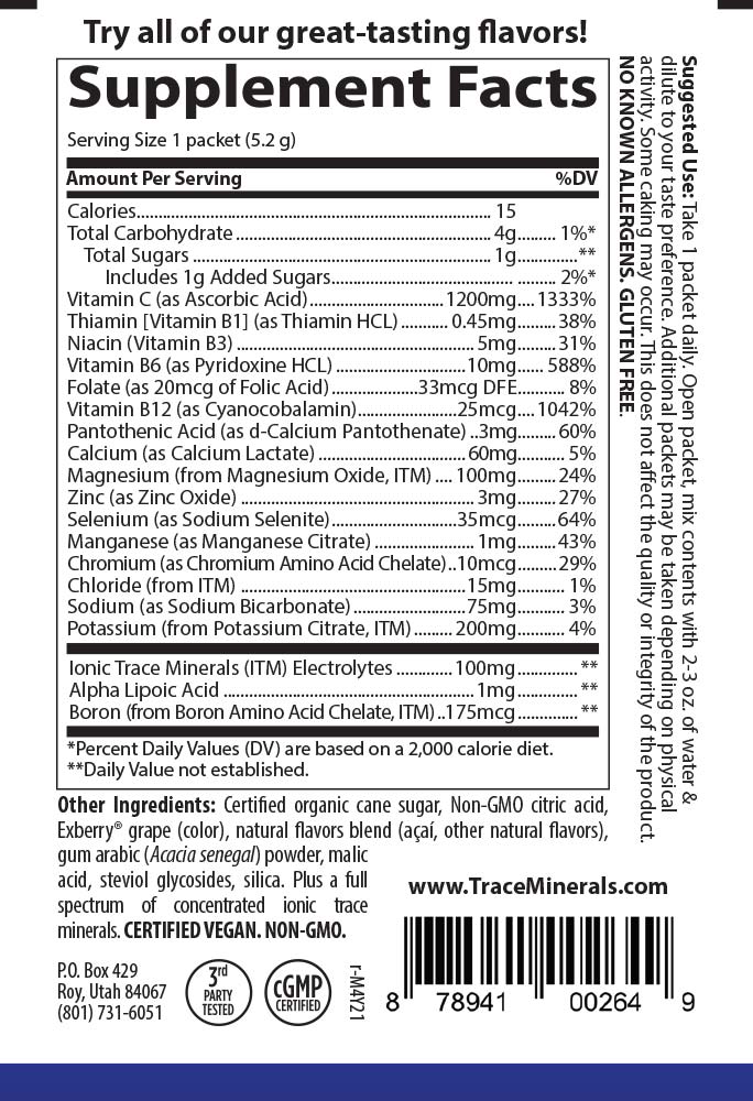 Trace Minerals Electrolyte Stamina Power Pak ingredienser