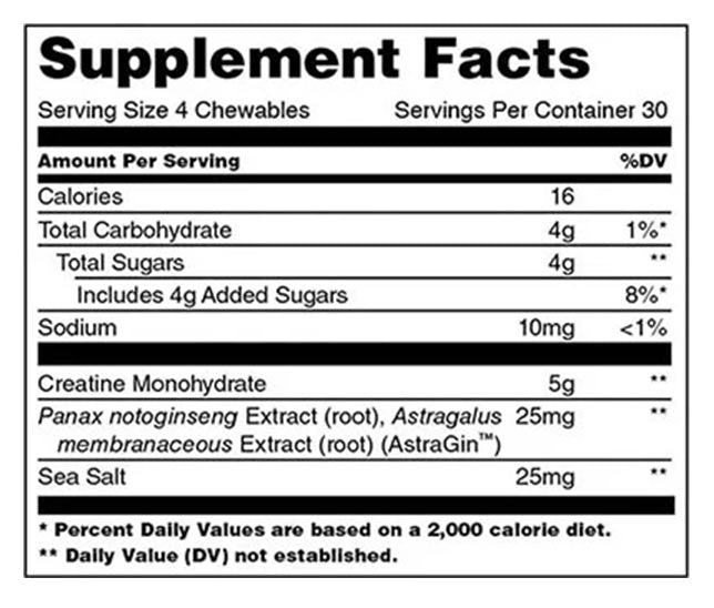 Universal Nutrition Creatine Gummies näringsfakta
