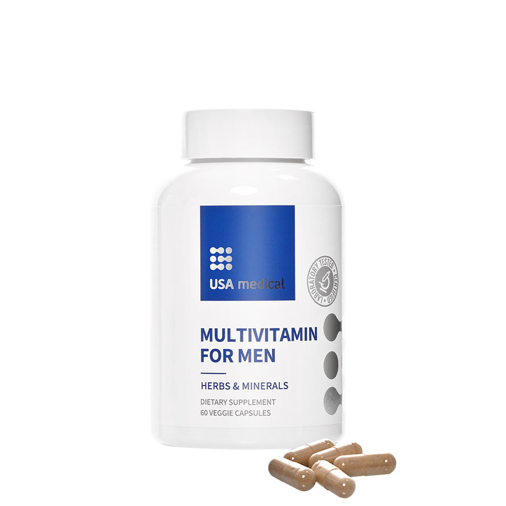 Multivitamin för män – 60 kapslar baksida näringsfakta