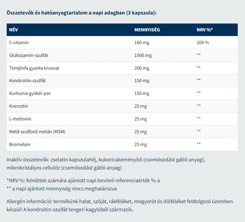 Ultra Joint Flex – Ledstöd baksida näringsfakta