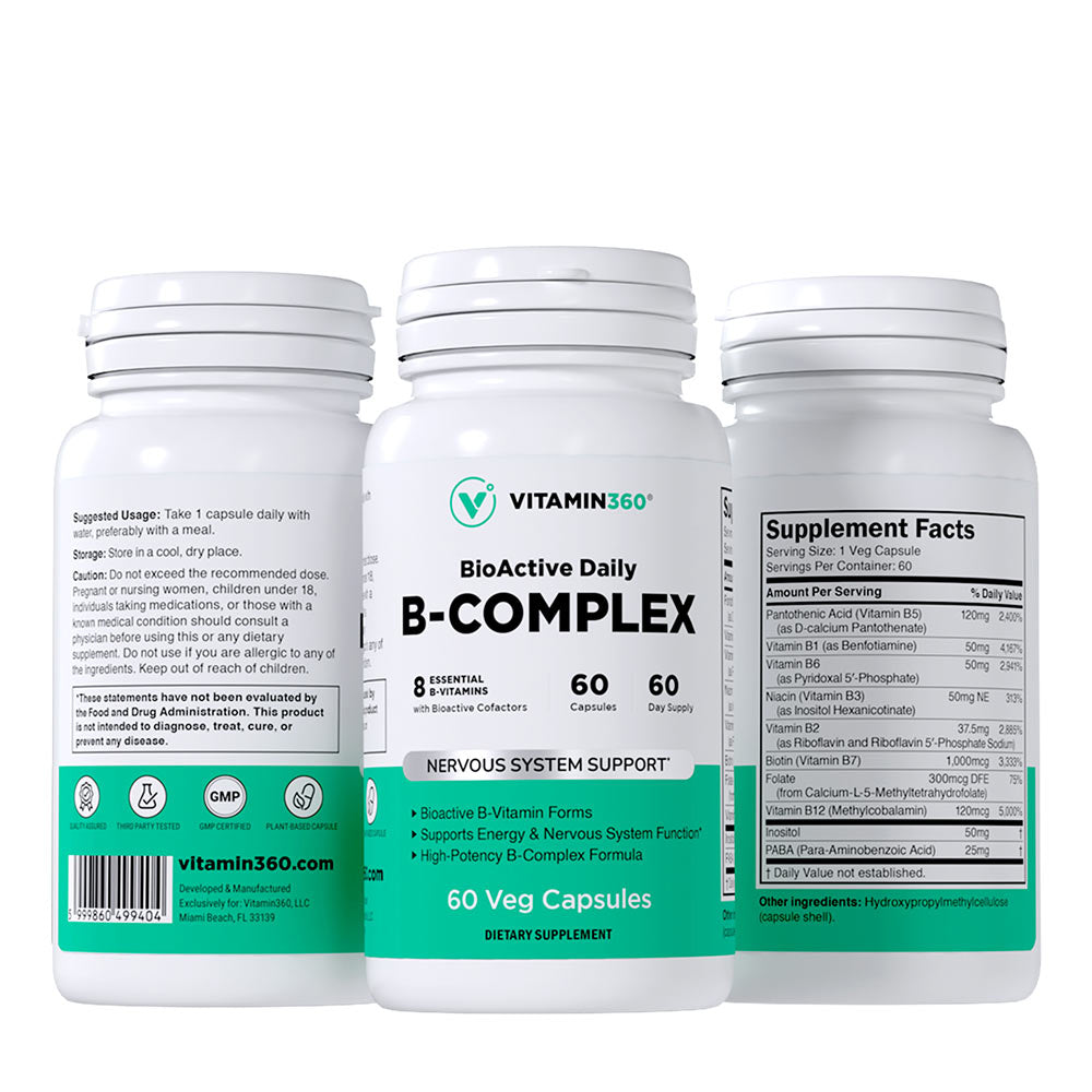 Vitamin360 BioActive Daily B-Complex öppen förpackning