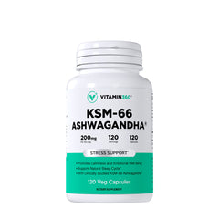 KSM-66 Ashwagandha 120 vegetabiliska kapslar framsida