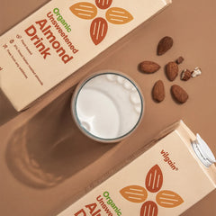 Ekologisk Mandeldrink ingredienser etikett