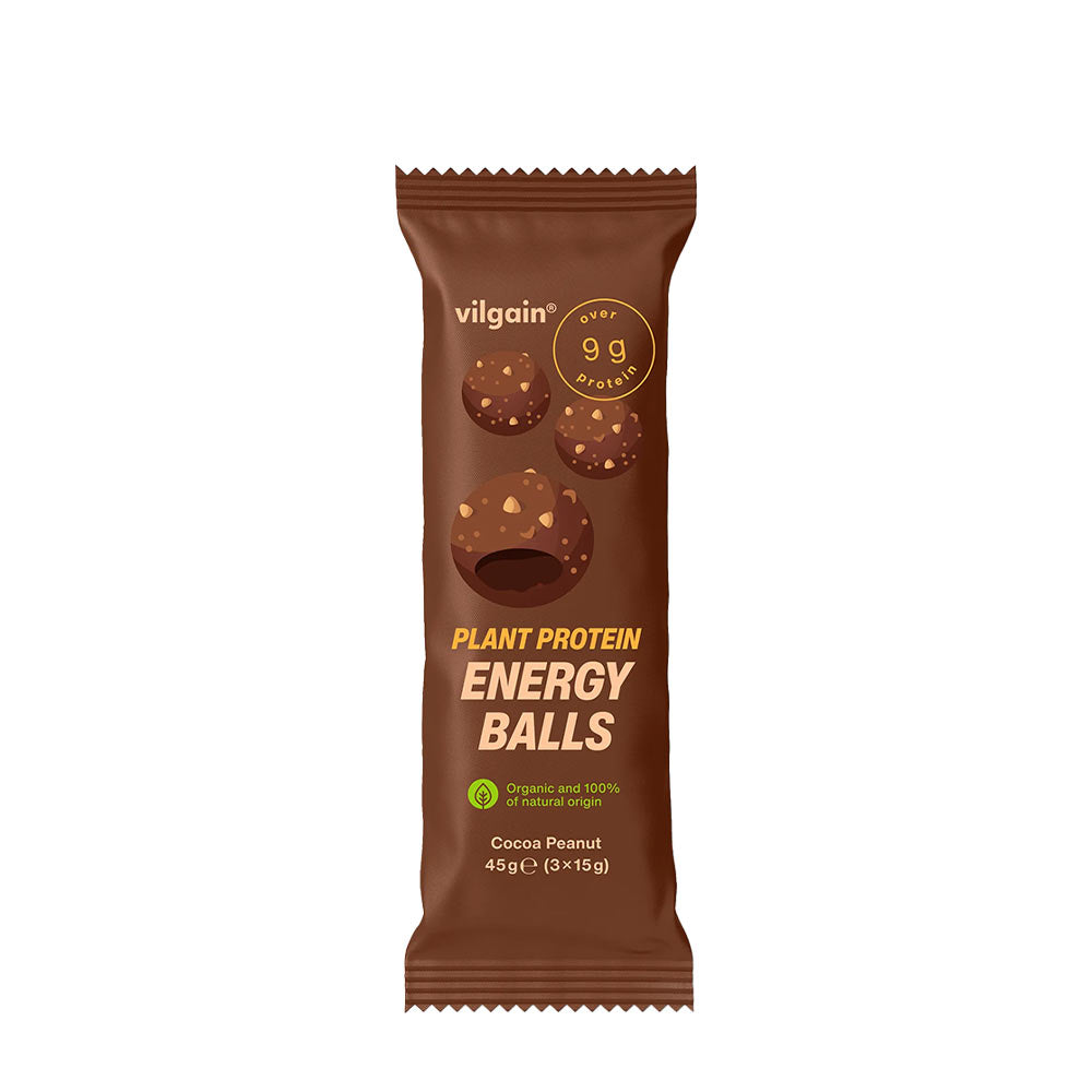 Plant Protein Energy Balls Bio Kakao & Jordnöt framsida
