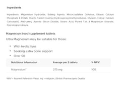 Ultra Magnesium – 60 tabletter baksida näringsfakta
