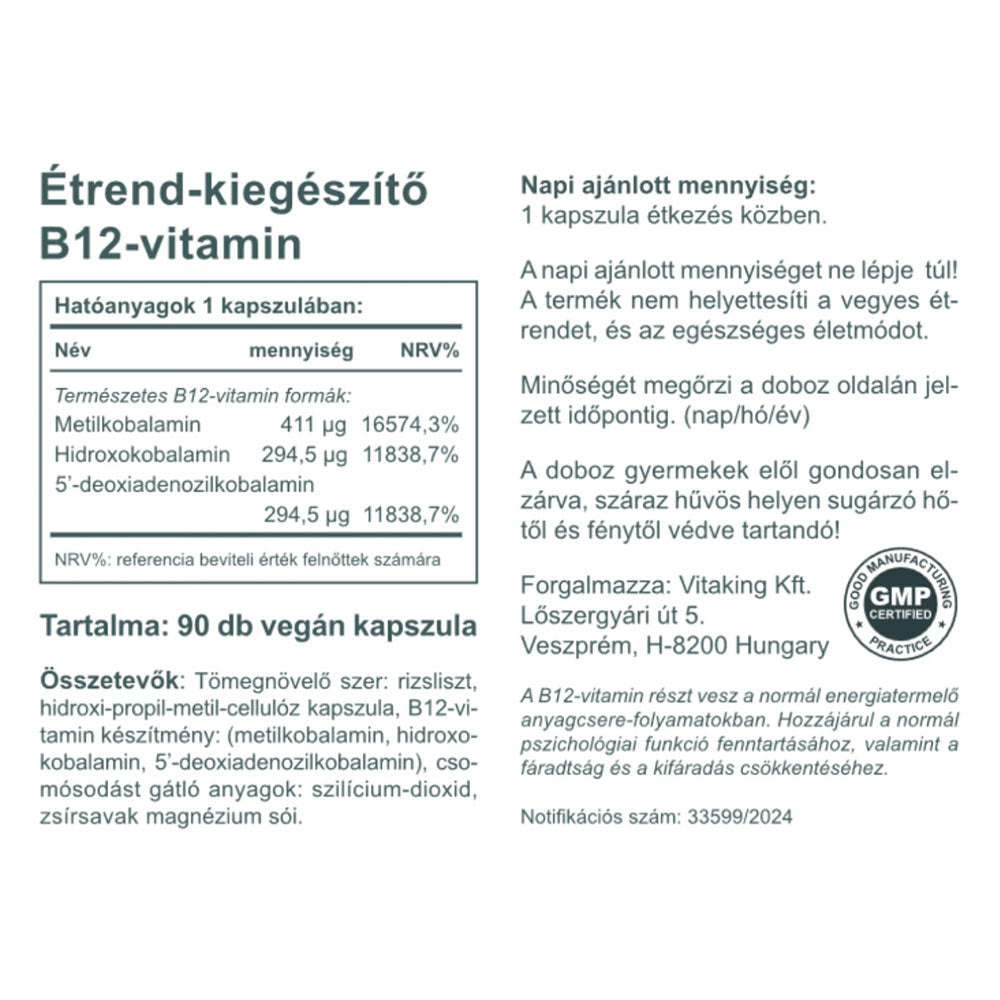 B12-Vitamin 1000 µg öppen förpackning