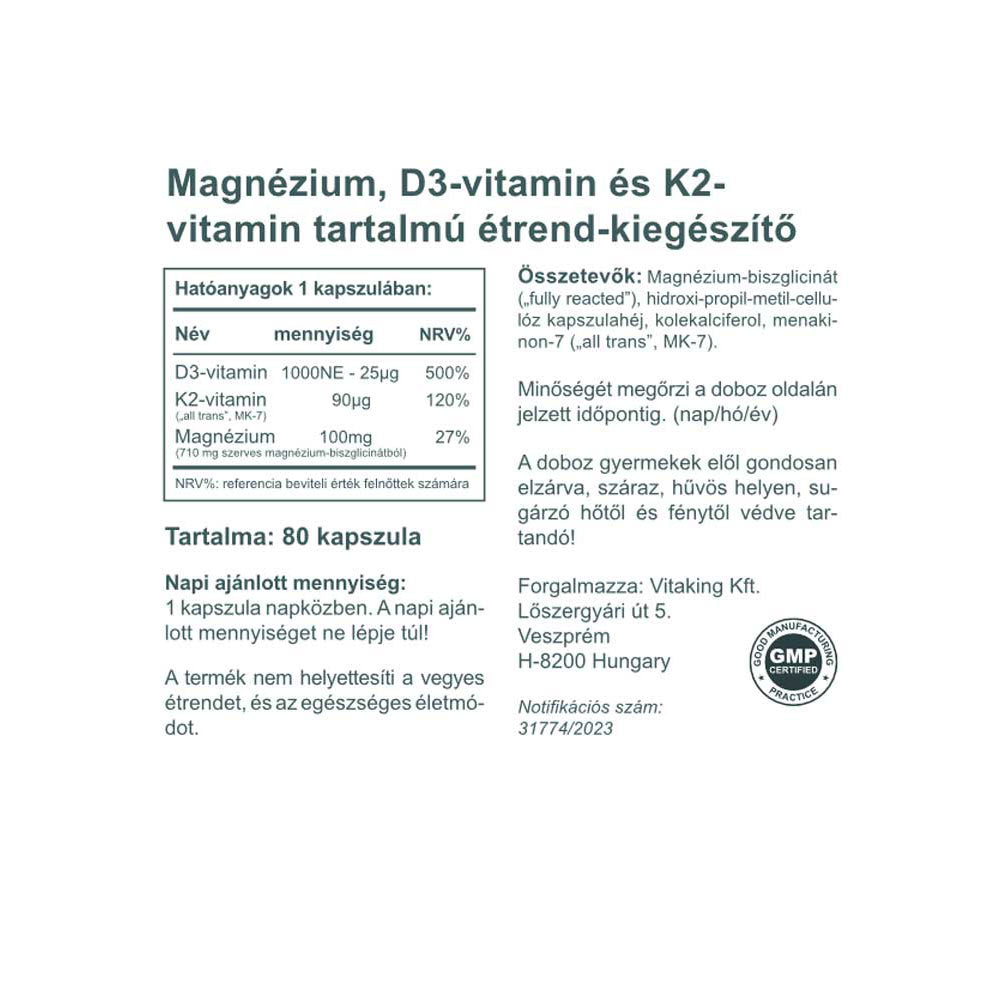 Vitaking 365 Multivitamin Teen Pack baksida