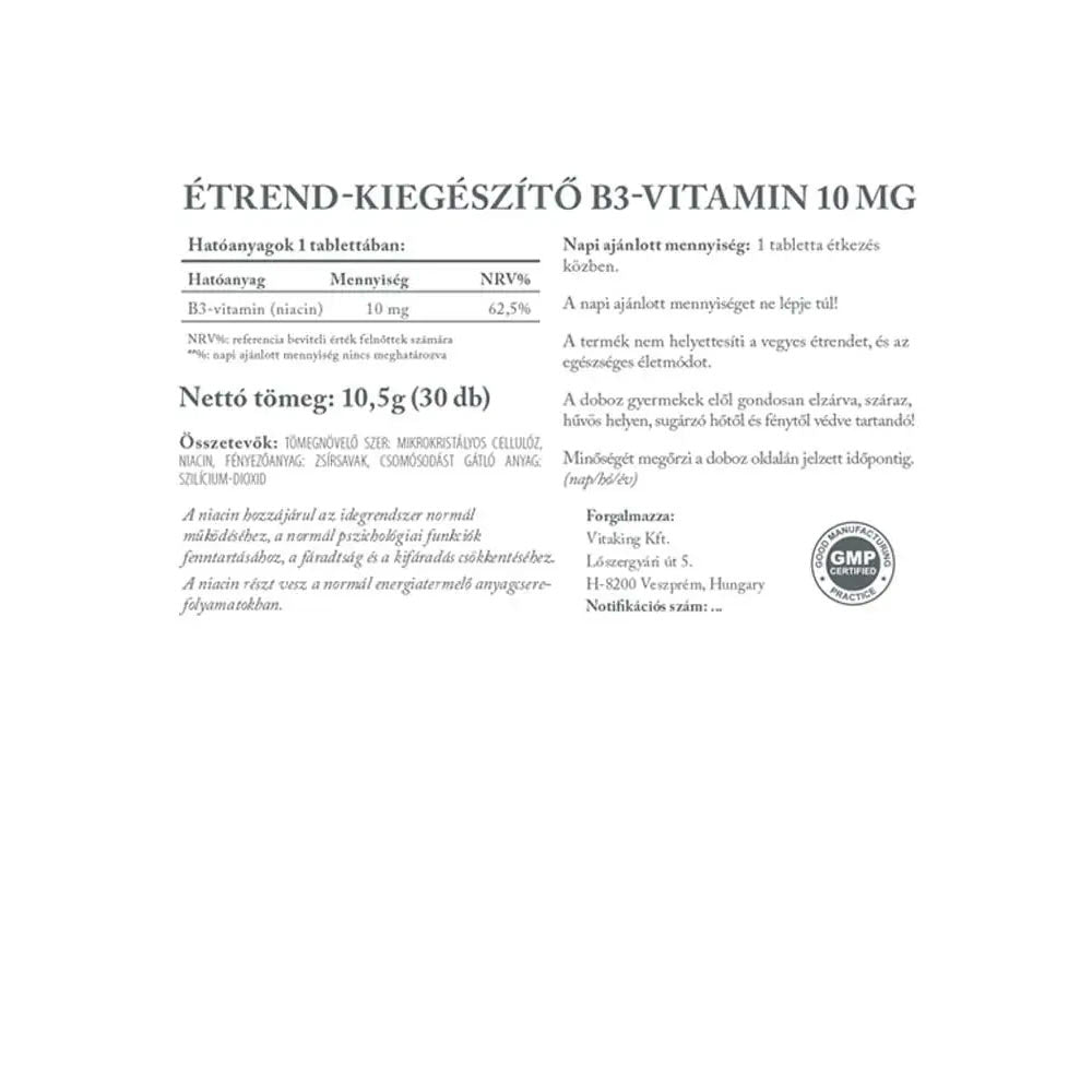 Vitaking - Niasiini - 30 Tbl