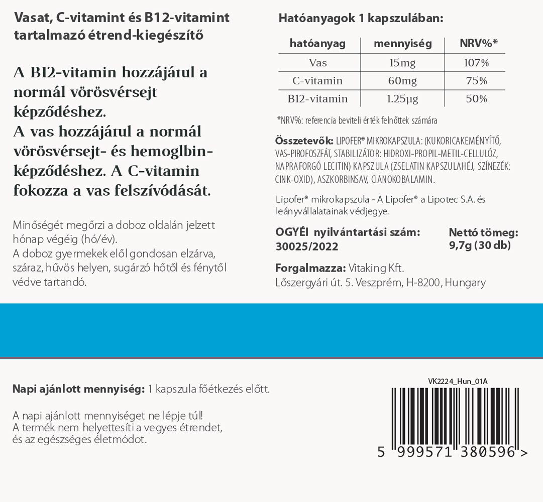 Vitafer öppen förpackning med tabletter