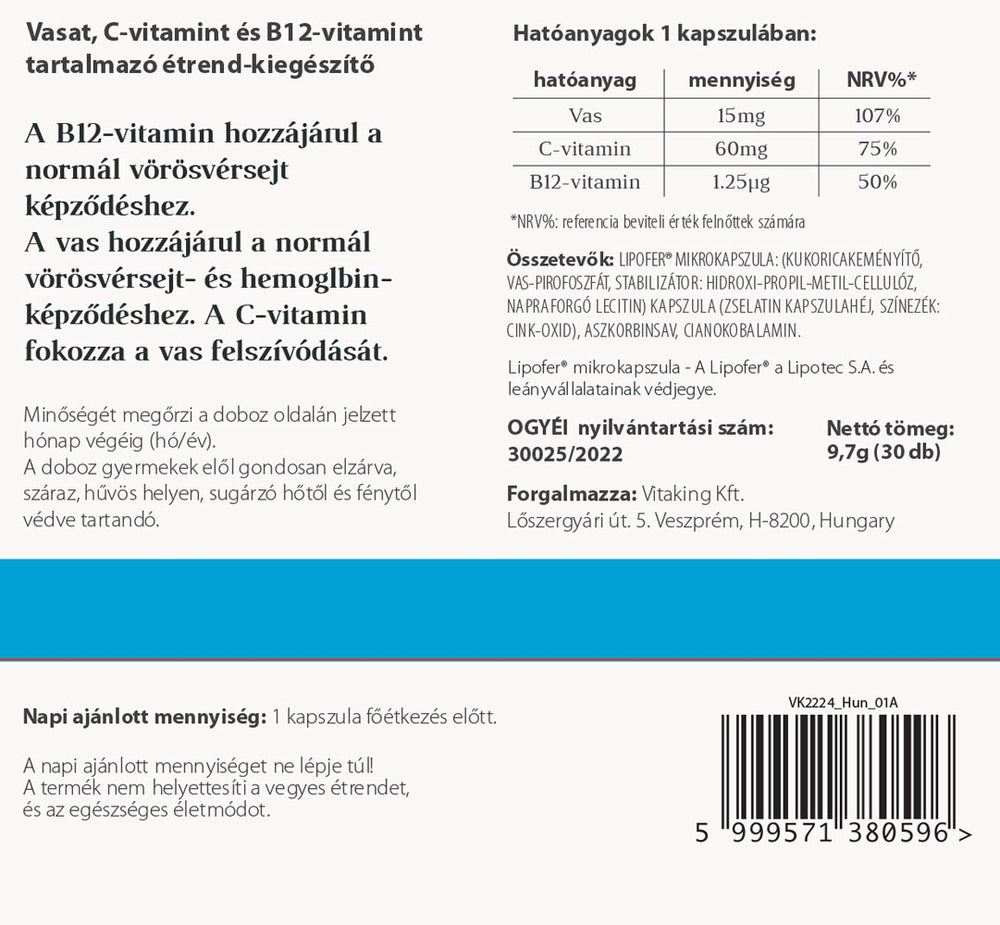 Vitafer öppen förpackning med tabletter