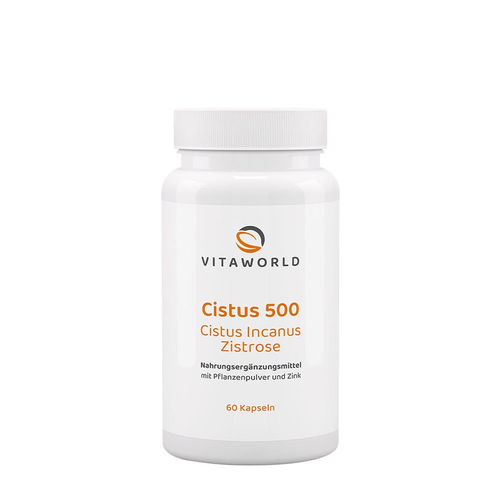 Vitaworld Cistus 500 Caps baksida med näringsinformation