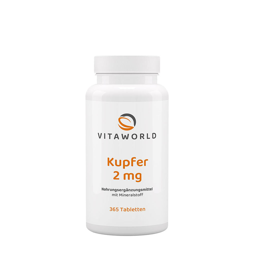 Vitaworld Copper 365 Tabs baksida näringsfakta