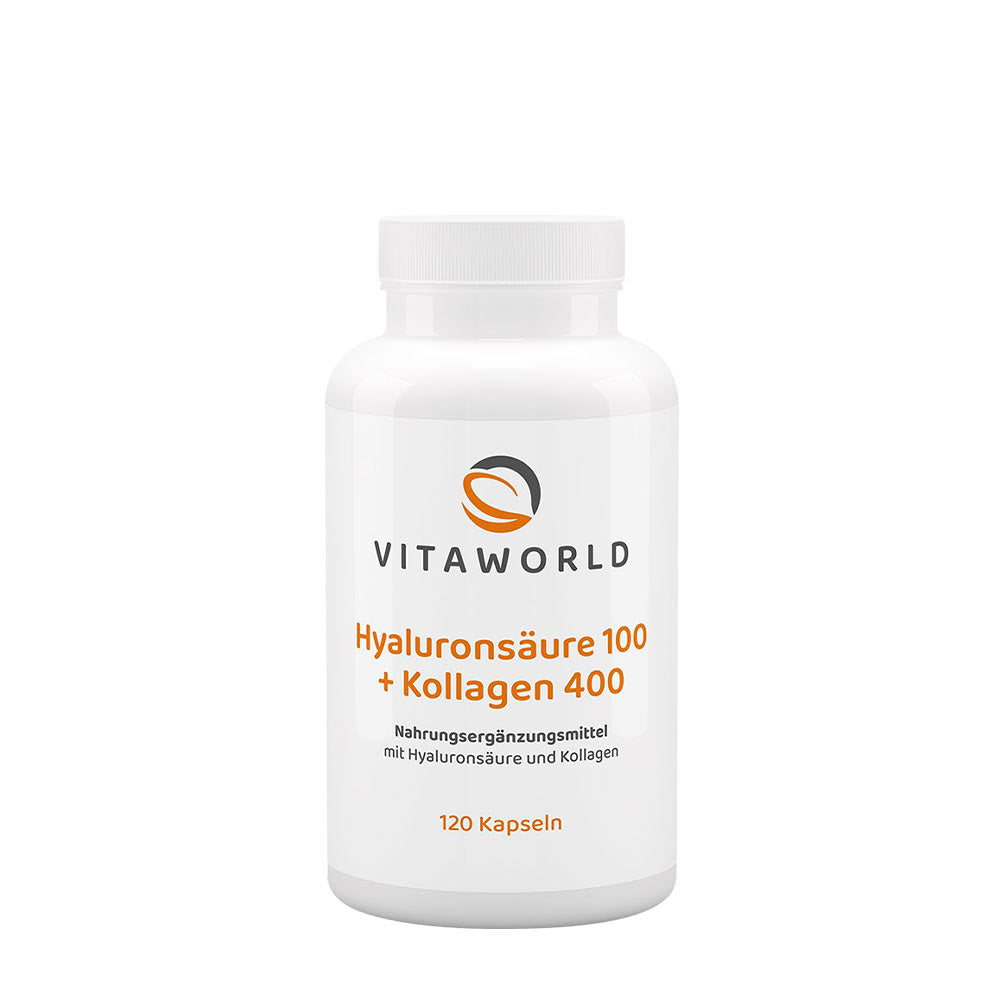 Vitaworld Hyaluronic Acid 100 + Collagen 400 baksida
