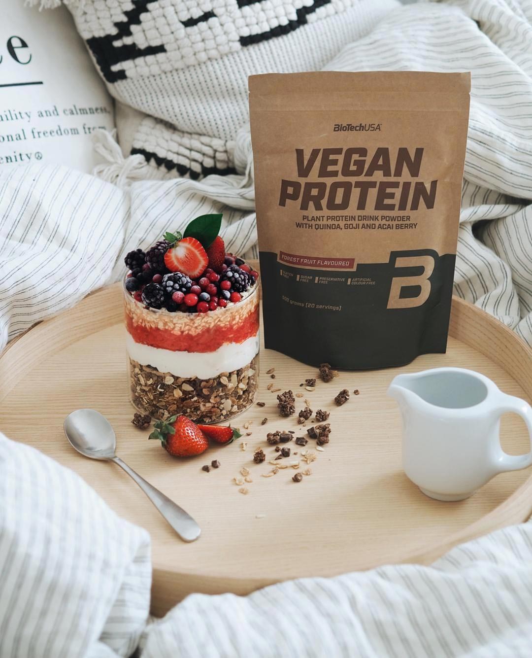 Vegan Protein produkt i använd miljö