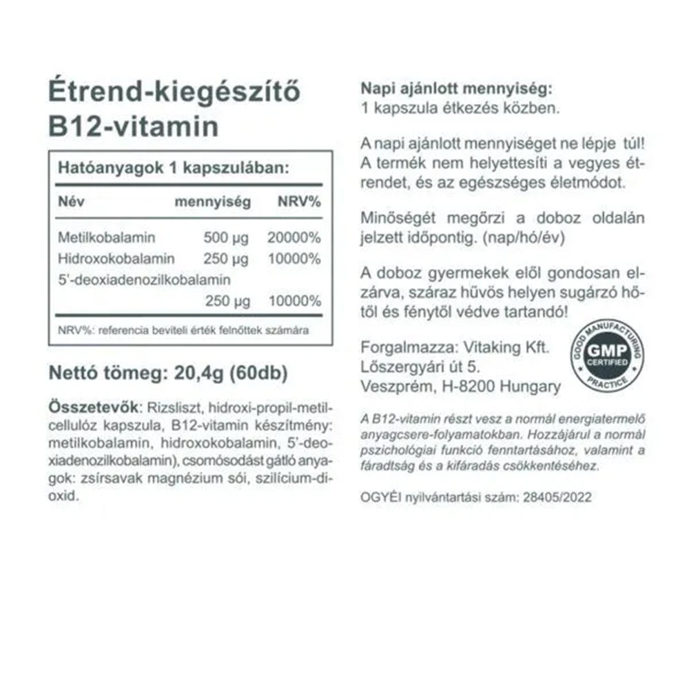 Vitaking - B-12 Vitamin Veggie - 60 Kapsler