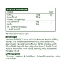 Natures Aid Vitamin C Gummies baksida näringsfakta