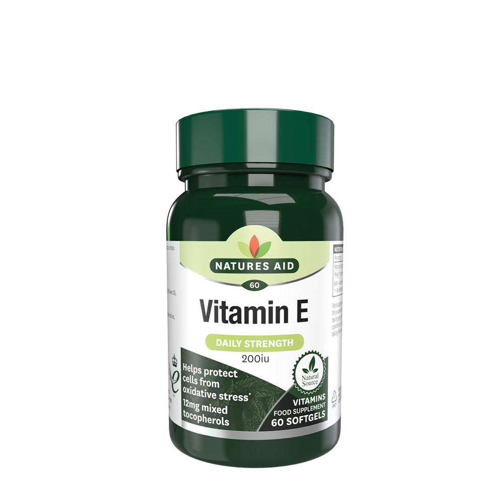 Vitamin E 200IU öppen förpackning med kapslar