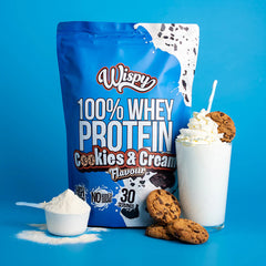 Whey Protein Cookies & Cream ingredienser etikett