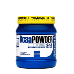 Yamamoto Nutrition BCAA Powder 8:1:1 supplement container promoting muscle growth and recovery.