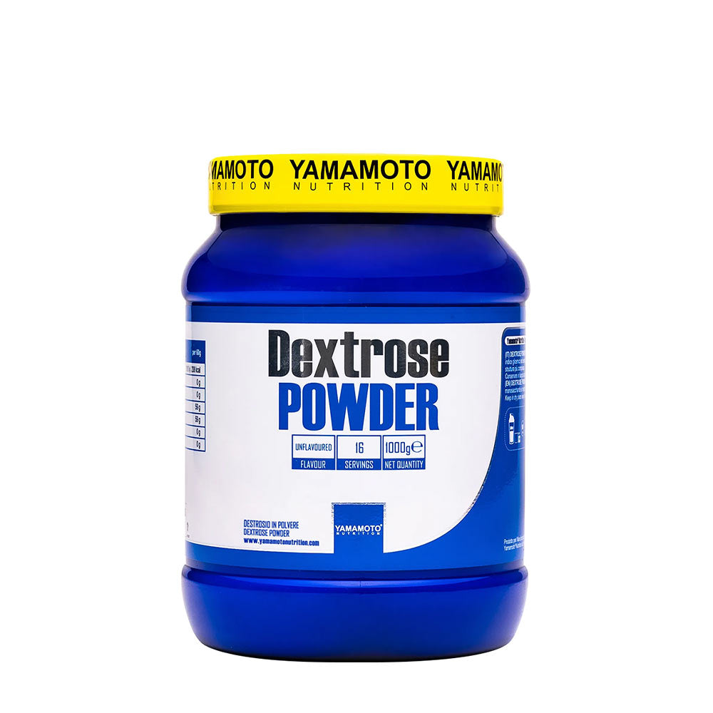 Yamamoto Nutrition Dextrose Powder container, ideal for post-workout recovery and easy mixing in beverages.