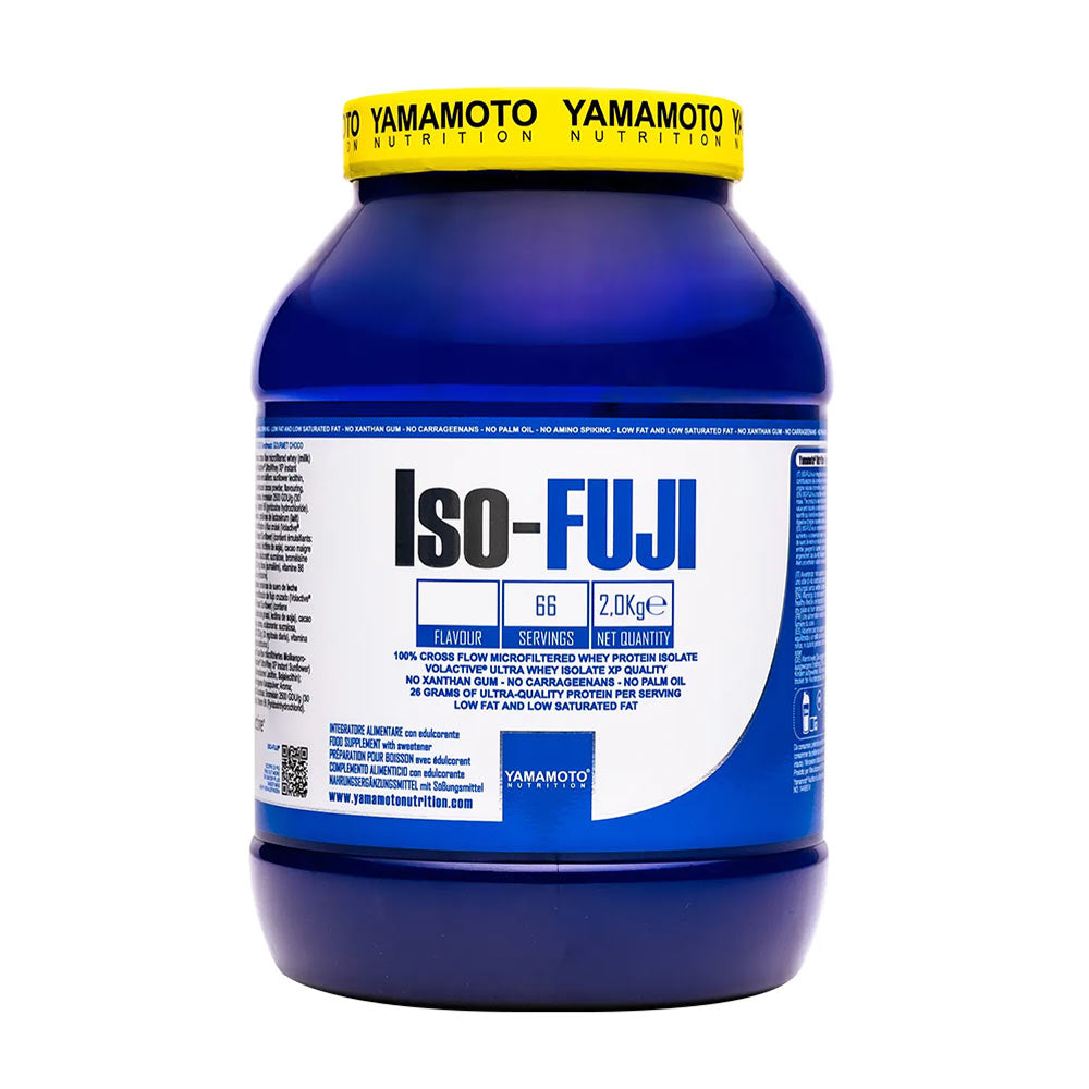 Yamamoto Nutrition Iso-FUJI vassleproteinisolat 2.0 kg för hög proteinhalt och bästa kvalitet.