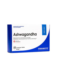 Yamamoto Nutrition Ashwagandha KSM-66® supplement box for relaxation and well-being, 60 tablets.