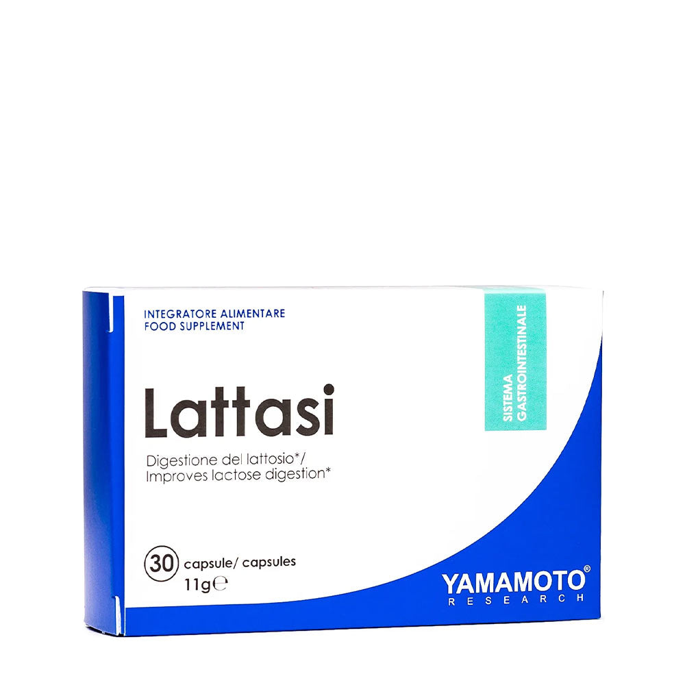 Yamamoto Nutrition Lattasi lactose digestion supplement box containing 30 capsules.