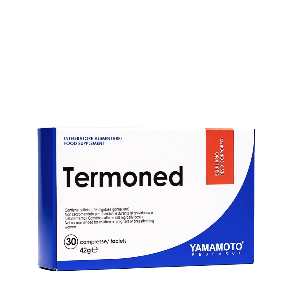 Yamamoto Nutrition Termoned weight control supplement box, containing 30 tablets, designed for lipid metabolism support.