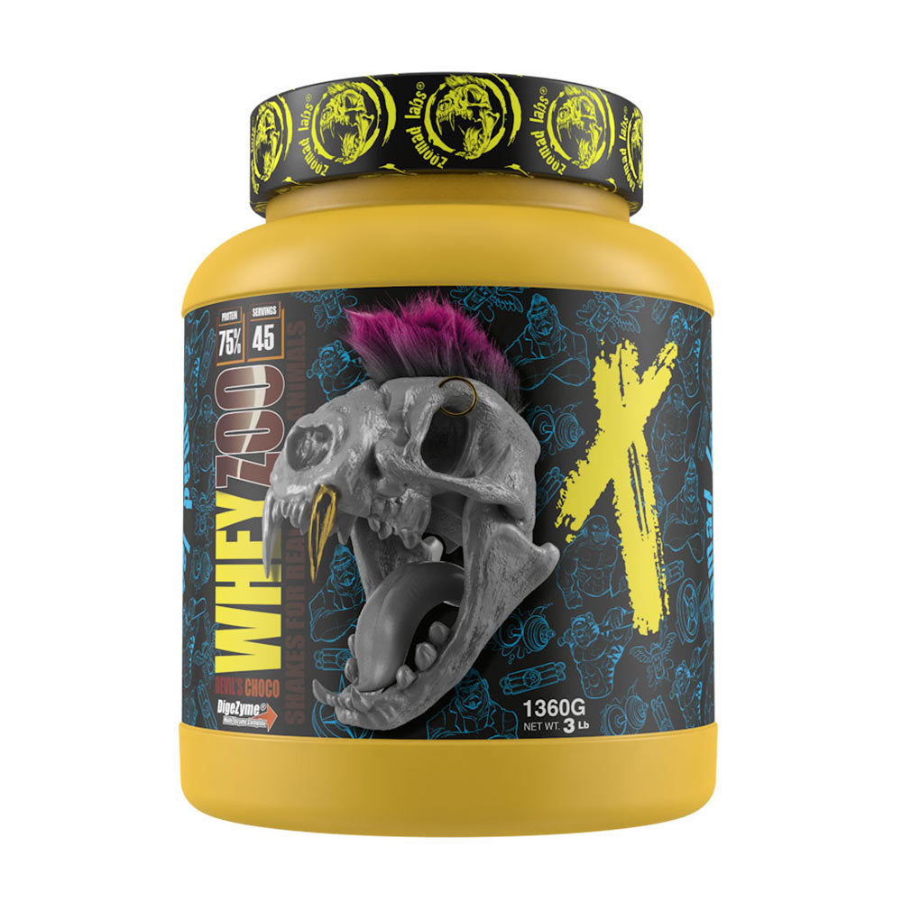WheyZoo vassleprotein från Zoomad Labs, 1360g burk med unik design och hög biologisk kvalitet.