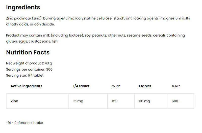 OstroVit - Zinc 60.000 - 90 Tabs