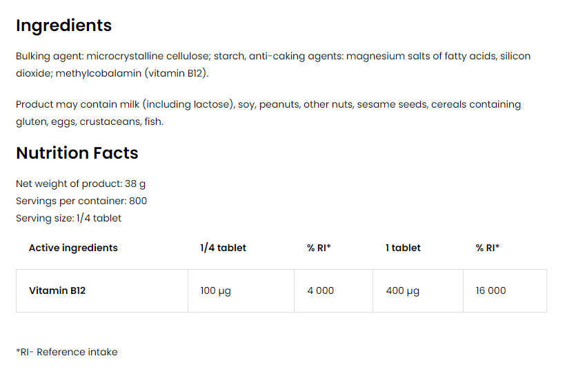 Ostrovit - Vitamin B12 Methylcobalamin