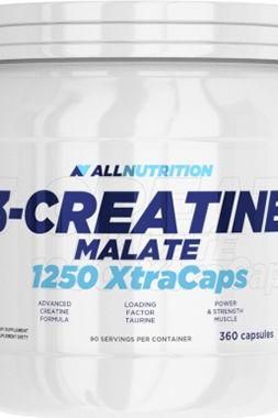 Allnutrition 3-Creatine Malate 1250 XtraCaps container, promoting muscle strength and recovery, 360 capsules.