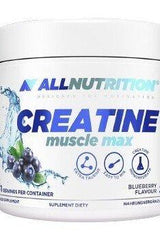 Allnutrition Creatine Muscle Max supplement in blueberry flavor for enhanced strength and performance.