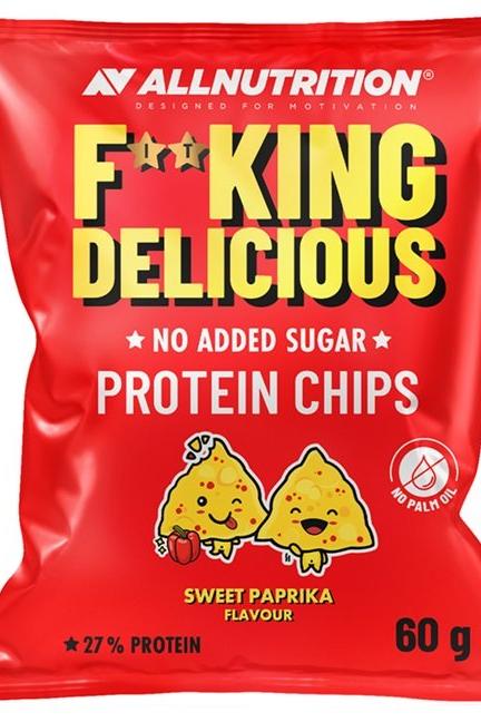 Allnutrition Fitking Delicious Protein Chips Sweet Paprika, 60g pack, high protein, low fat, vegan-friendly, gluten-free.