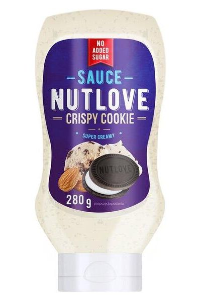 Allnutrition Nutlove Sauce Crispy Cookie, super creamy texture, no added sugar, perfect for desserts and snacks.