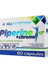 Allnutrition Piperine + Chrome supplement box with 60 capsules for metabolism support.