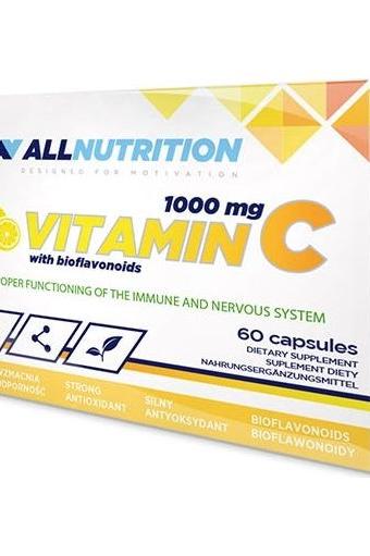 Allnutrition Vitamin C with bioflavonoids packaging, supports immune system, 1000 mg, 60 capsules.