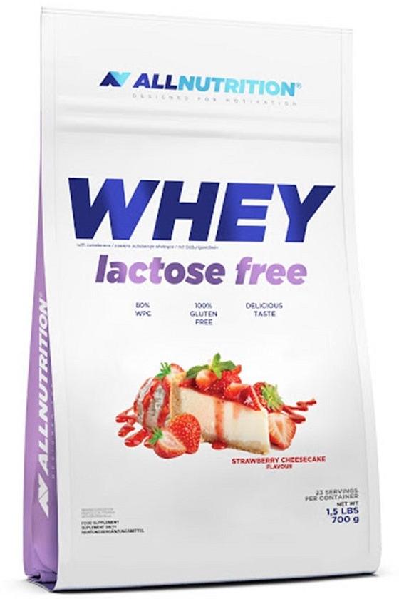Allnutrition Whey Lactose Free protein supplement, strawberry cheesecake flavor, 100% gluten-free, 1.5 lbs.