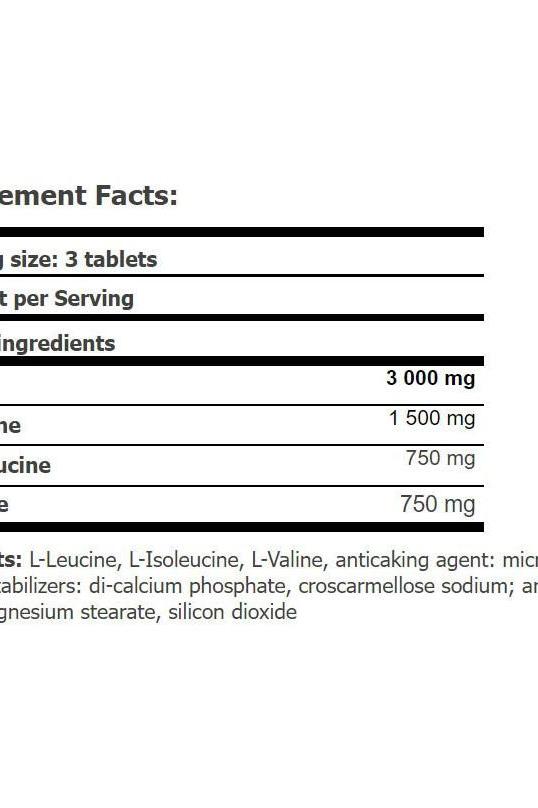 Supplement Facts for Amix BCAA Gold showing serving size and ingredient amounts.