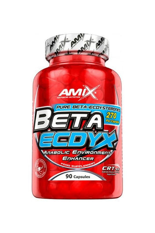 Amix Beta-Ecdyx Pure 90 Capsules, an anabolic supplement for muscle growth and performance enhancement.