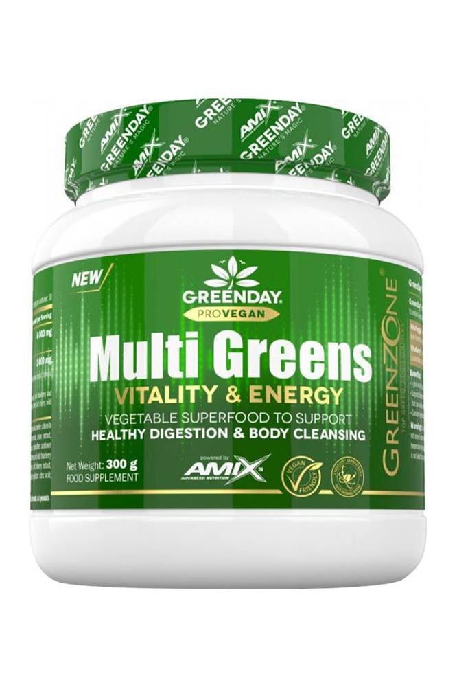 Amix GreenDay ProVegan MultiGreens Vitality & Energy 300g superfood for healthy digestion and body cleansing.