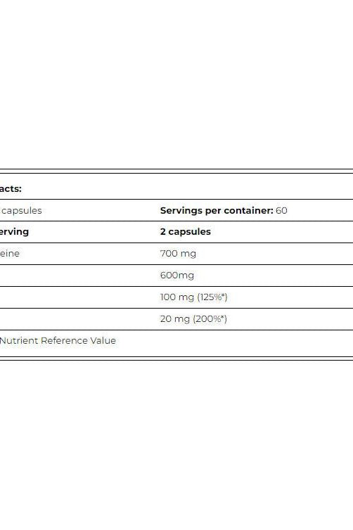 Nutrition label for Amix Pro Gly N-A-C showing serving size and ingredient details.