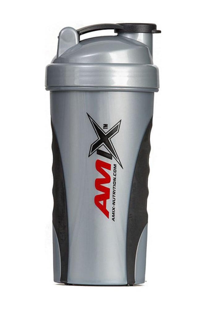 Amix Shaker Excellent in silver, designed for efficient mixing of protein powder and supplements, ideal for gym and travel.
