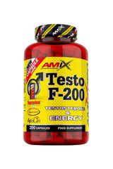 Amix Testo F-200 200 Capsules, a food supplement for natural energy and testosterone support.