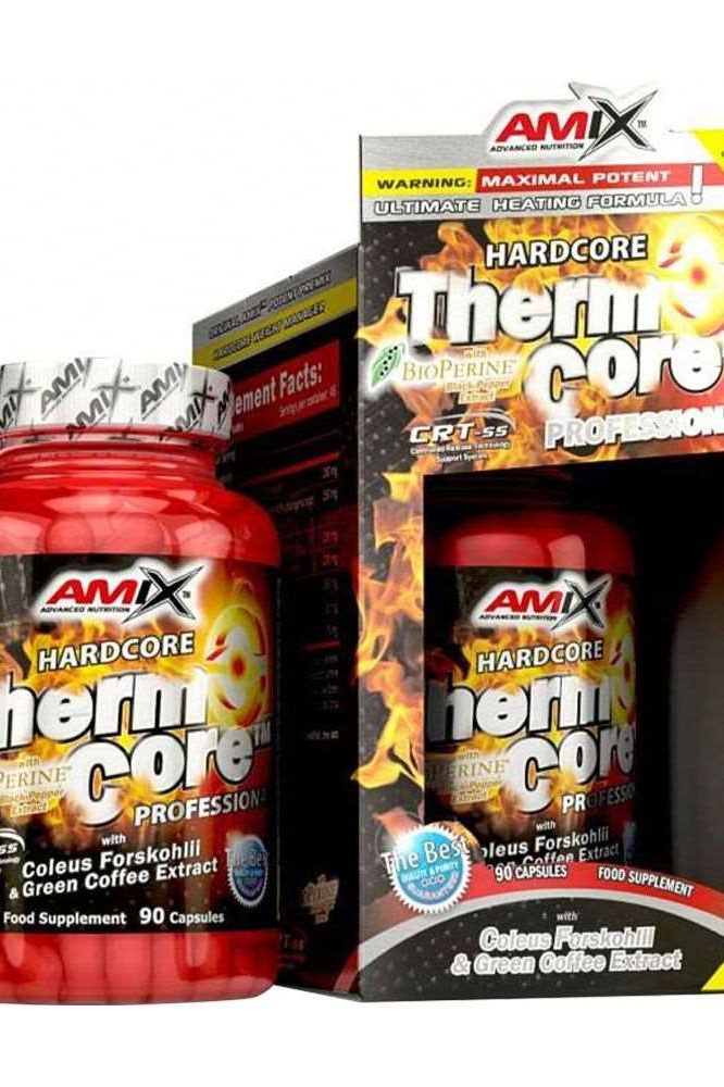 Amix ThermoCore 90 Veg Capsules, weight management supplement with Coleus forskohlii and green coffee extract.