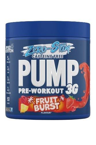 Applied Nutrition Zero-Stim Pump 3G Pre-Workout, caffeine-free with fruit burst flavor, 50 servings.