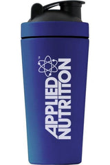 Applied Nutrition blue stainless steel shaker cup, 750ml, durable design for workout protein drinks.
